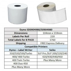 Dymo #0904980 / S0904980 labelwriter 5XL 550 104X159MM extra large shipping label new version